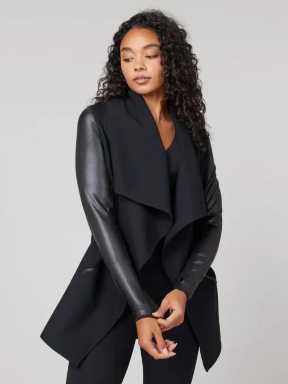 Spanx Drape Front Jacket in Very Black Size Large NWT! No longer sold